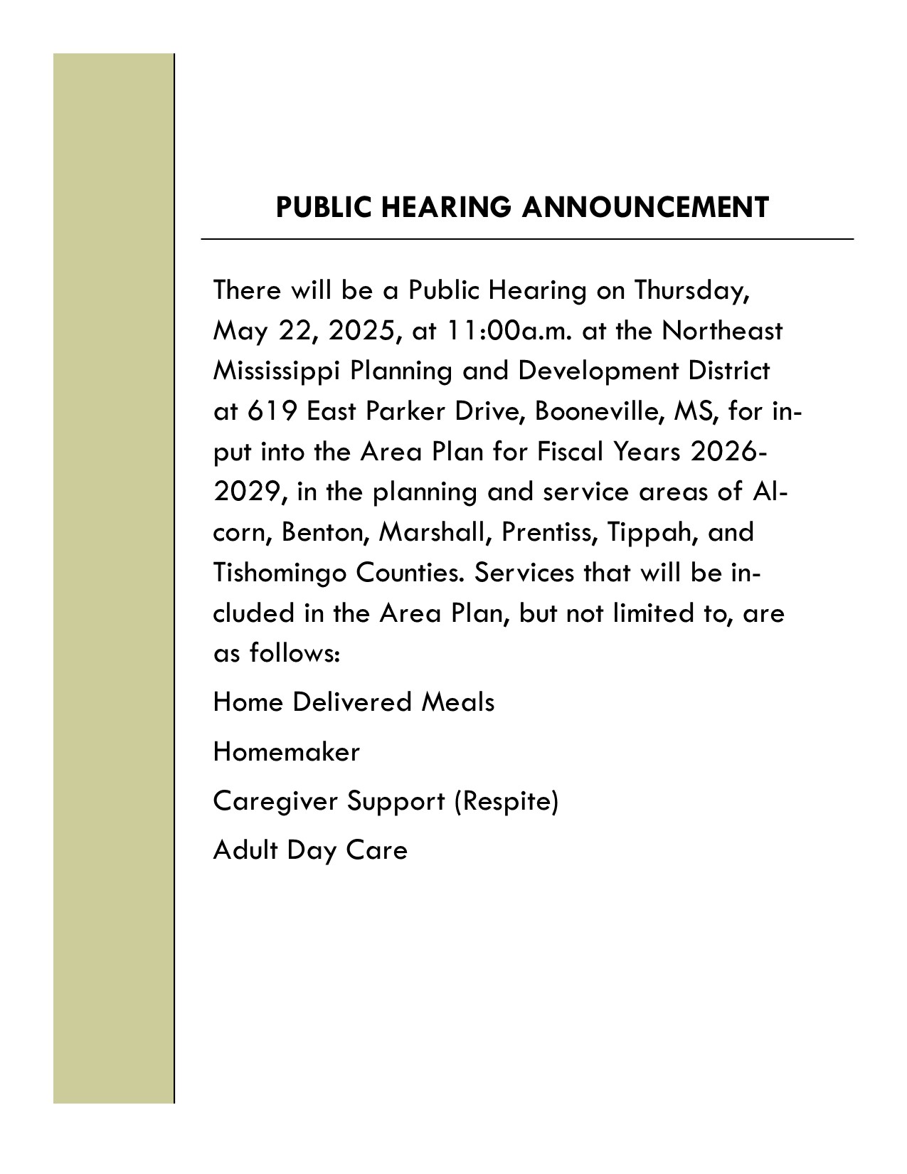 Public Hearing